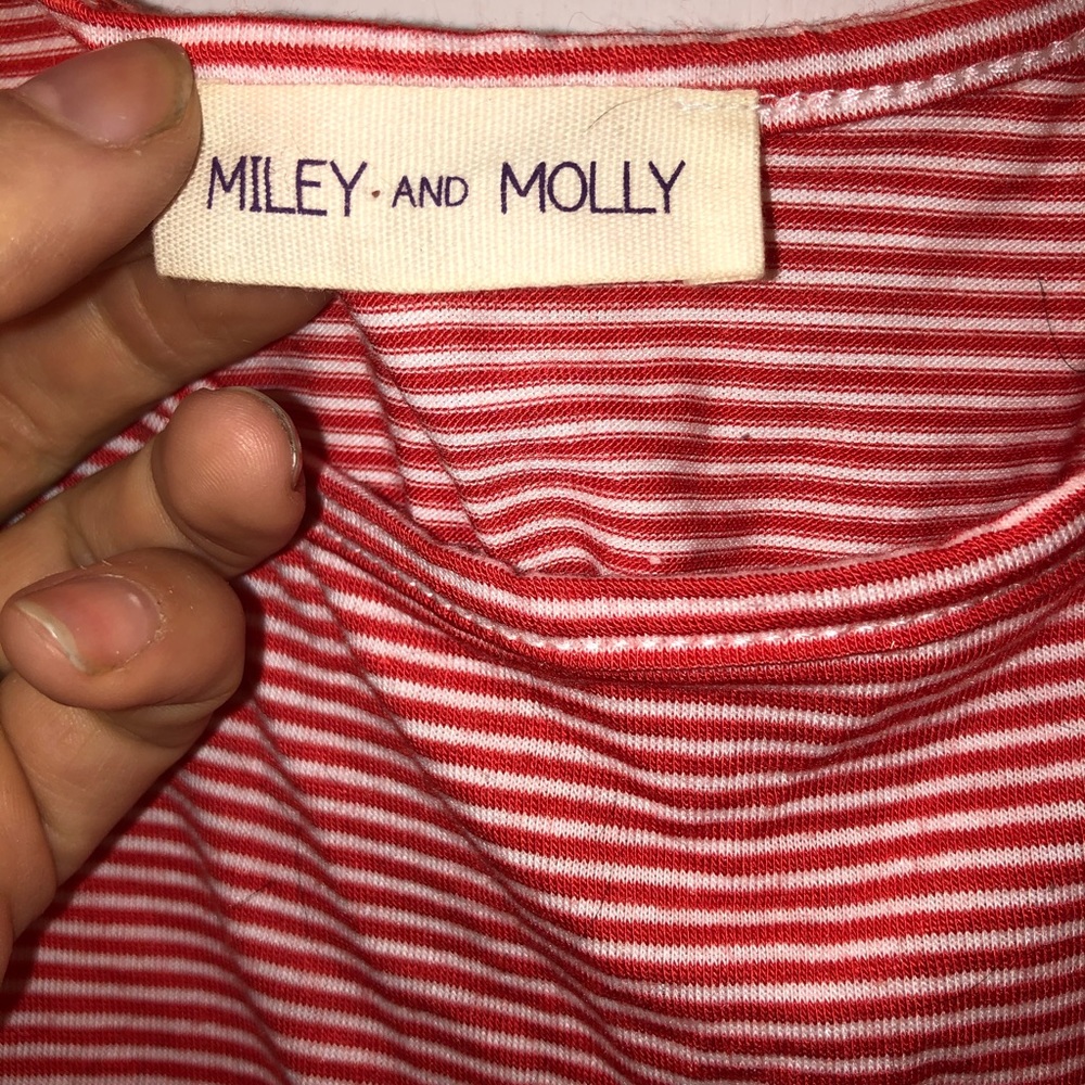 Orange and white striped dress